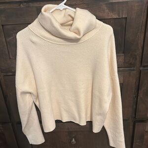 Lulu's Elegant Cream Cowl Neck Sweater